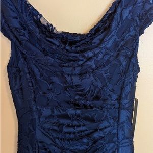 Beautiful Tahari Navy Floral Ballgown.